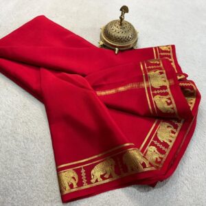 Red Semi Mysore silk saree