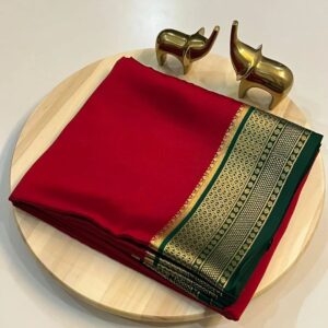 Reddish Purple Semi Mysore Silk Saree