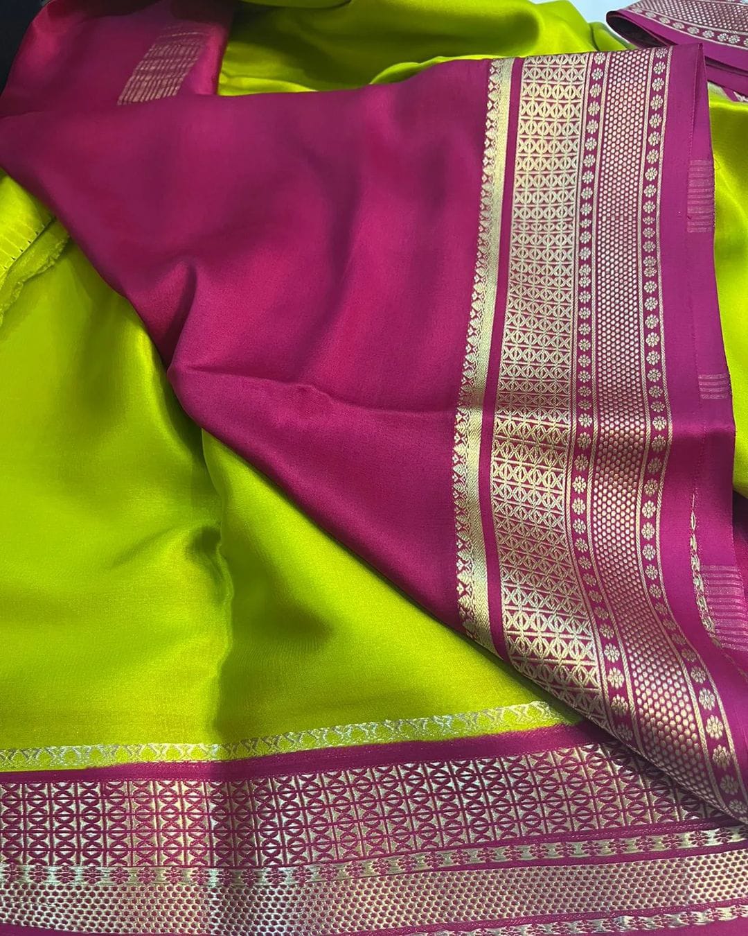 Bottle Green Heavy Mysore Silk Saree