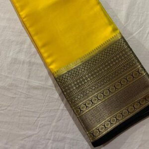 Yellow Semi Mysore Silk Saree